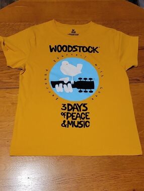 Woodstock Yellow Graphic Tee - 3 Days of Peace & Music